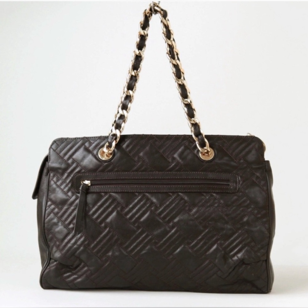 Balenciaga Dark Brown Chevron Quilted Leather Shoulder Bag (COA) - Picture 12 of 16